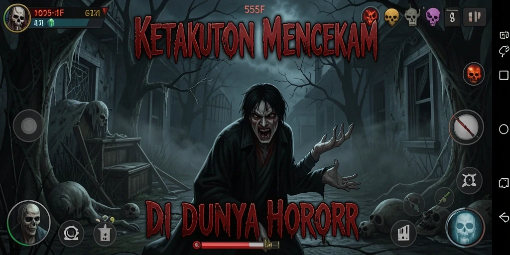 Tampilan gameplay penuh ketegangan di dunia horor yang menyeramkan.