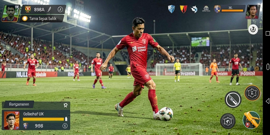 Tangkapan layar utama <strong>898A</strong> menampilkan aksi pertandingan sepak bola yang mendebarkan.