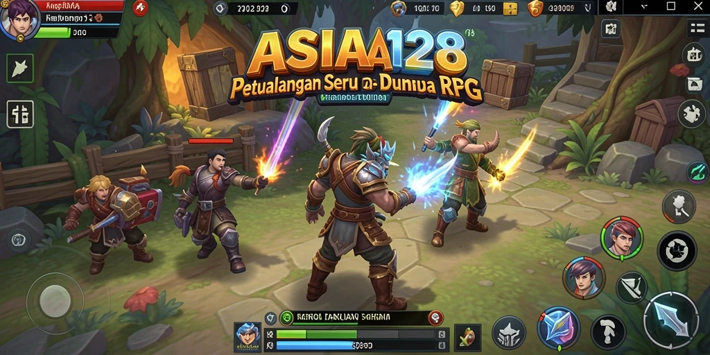 Tampilan gameplay ASIA128 yang menampilkan pertarungan epik dan eksplorasi dunia RPG.