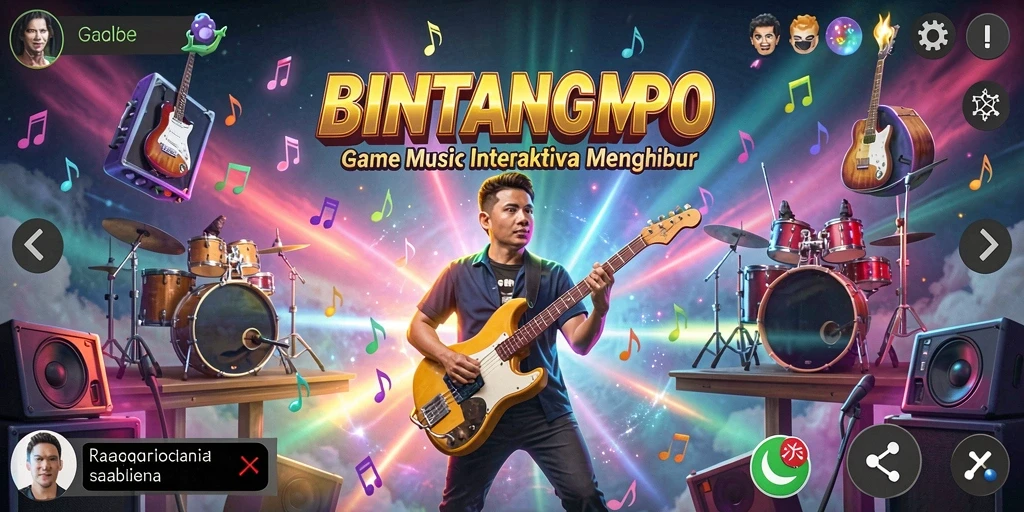 Gameplay seru BINTANGMPO dengan berbagai lagu yang menarik.