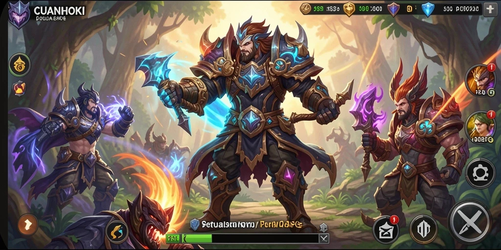 Tampilan gameplay CUANHOKI yang penuh aksi dan petualangan.