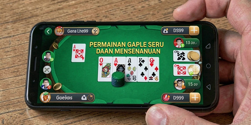 Screenshot gameplay DS99 menampilkan suasana seru permainan Gaple.