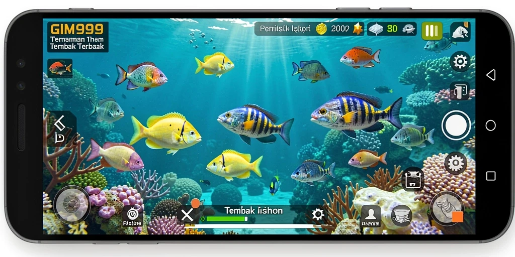 Screenshot GIM999 menampilkan aksi seru dalam Tembak Ikan.