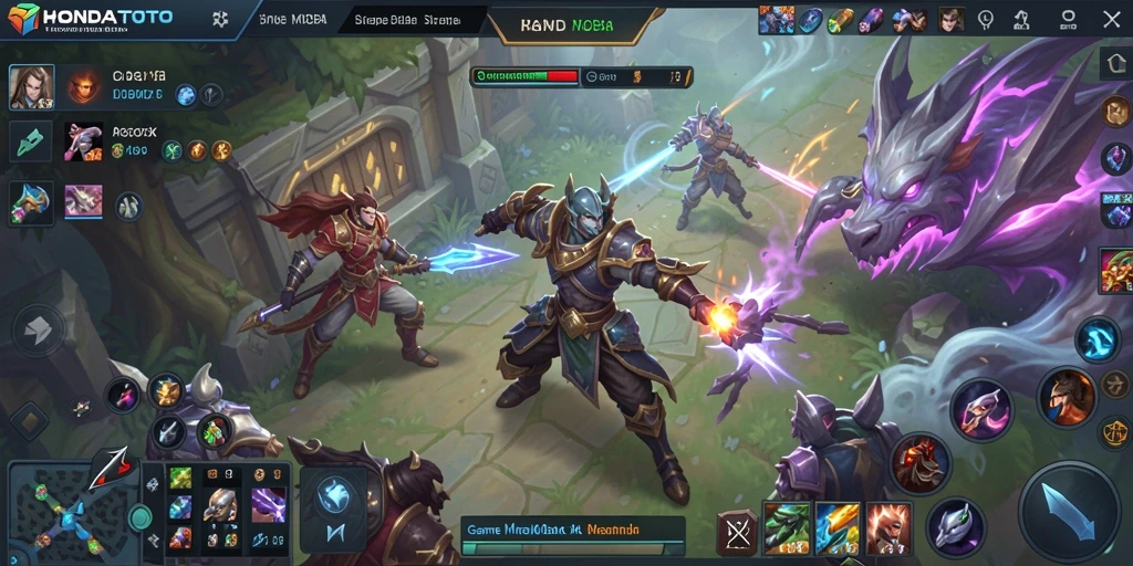Tampilan gameplay seru di HONDATOTO dengan karakter beragam.