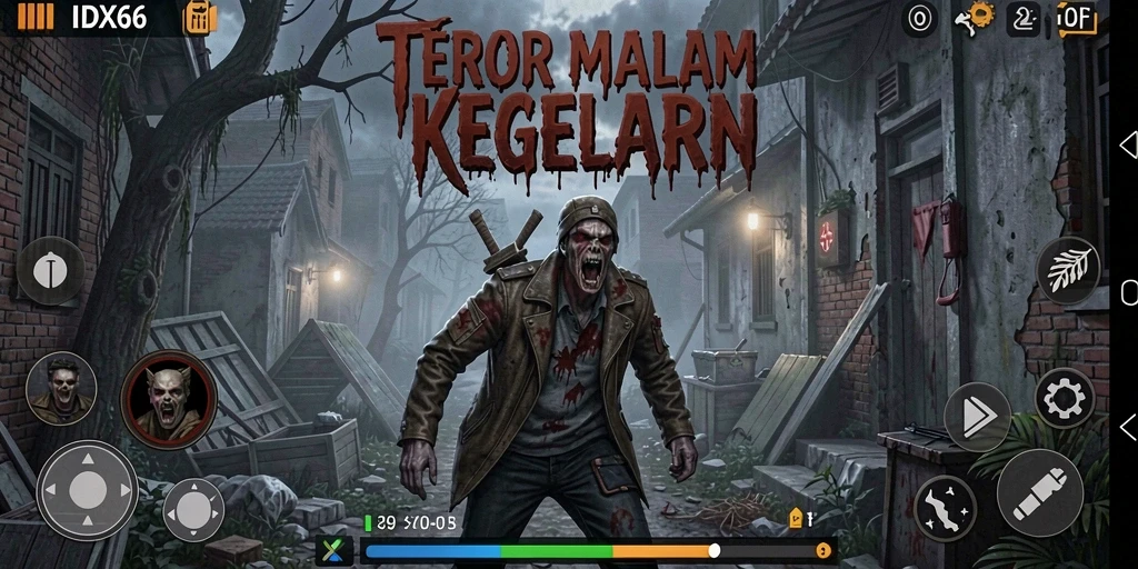 Screenshot gameplay menegangkan IDX66 dengan nuansa mencekam.