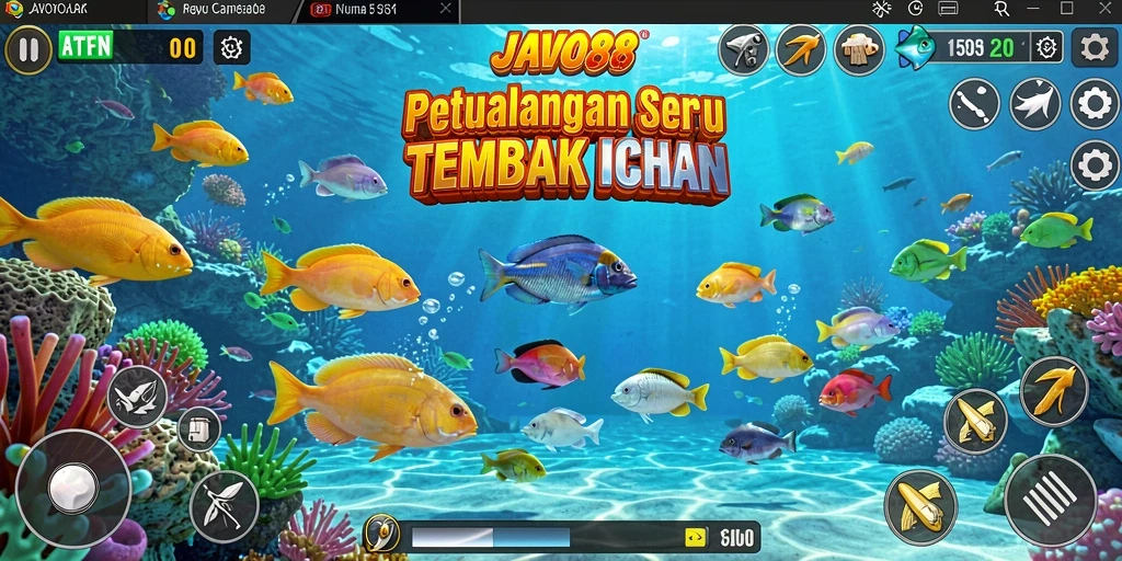 Screenshot menampilkan gameplay seru Tembak Ikan di JAVO88.