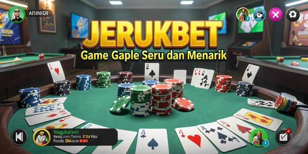 Tampilan permainan Gaple yang seru dan interaktif di JERUKBET.