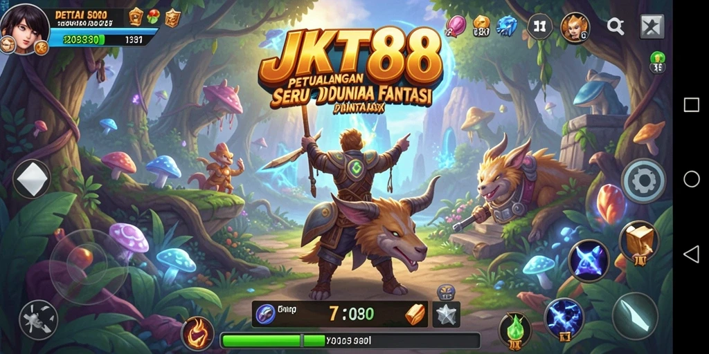 Tampilan gameplay JKT88 menunjukkan petualangan seru di dunia fantasi.