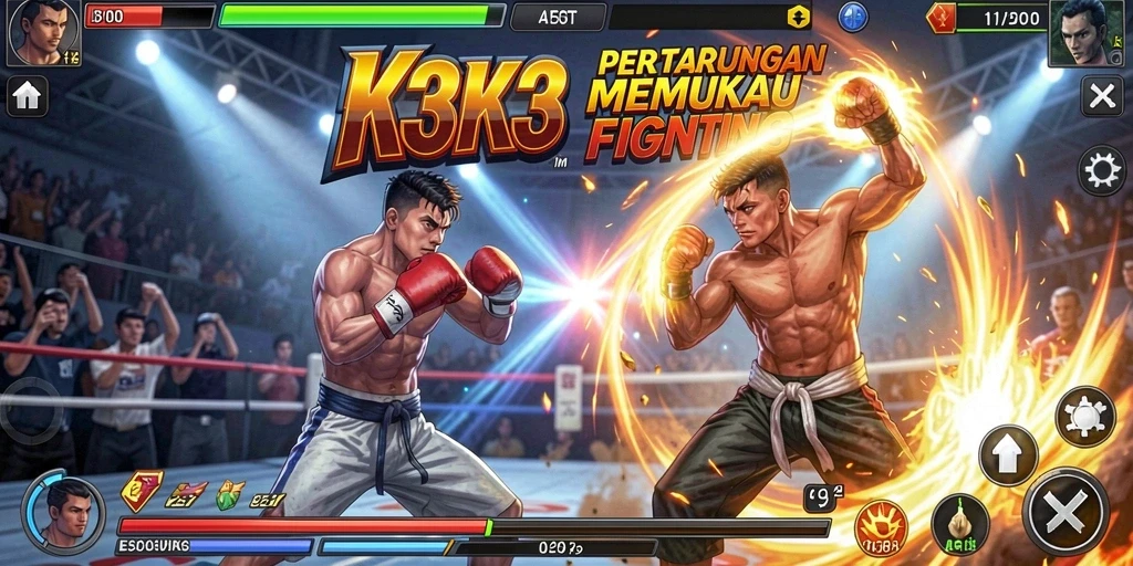Gameplay K3K3 menampilkan pertarungan intens dan gaya bertarung yang berbeda.