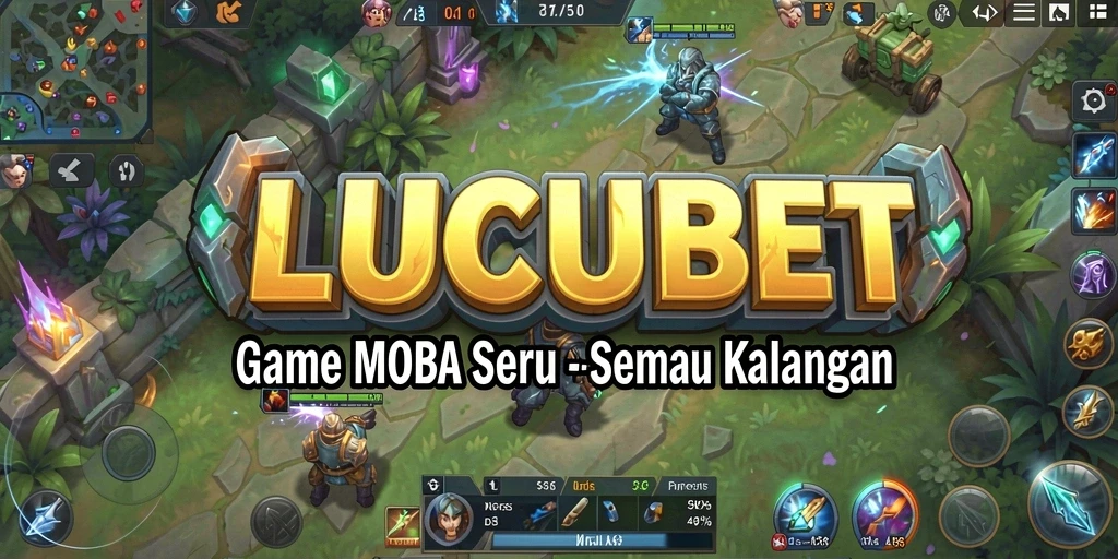 Screenshot gameplay LUCUBET yang menunjukkan pertempuran seru di arena MOBA.