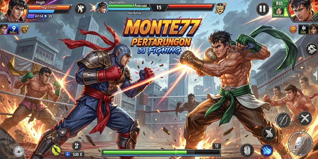 Gameplay seru dan intens dari MONTE77 dalam pertarungan Fighting.