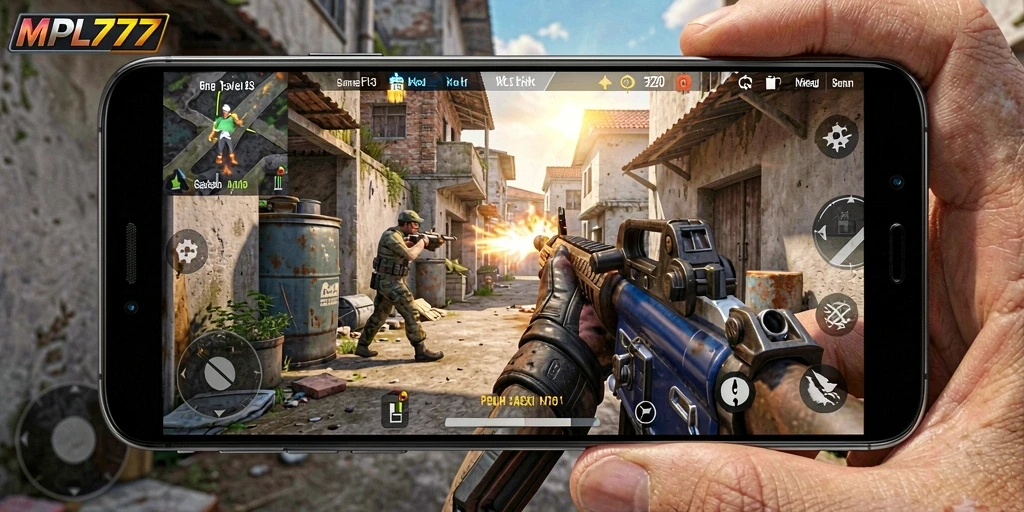 Screenshot MPL777 memperlihatkan aksi mendebarkan dalam gameplay FPS.