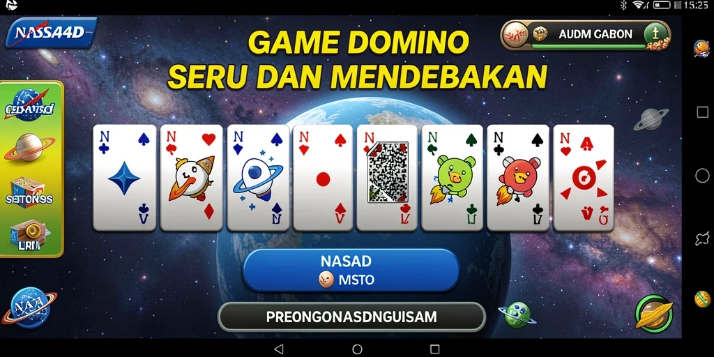 Screenshot gameplay <strong>NASA4D</strong> yang menampilkan keseruan bermain domino.