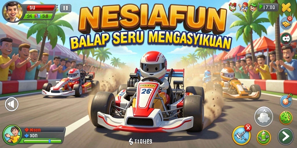 Tampilan gameplay balap yang seru dan menegangkan di NESIAFUN.