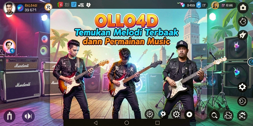 Tampilan gameplay OLLO4D dengan berbagai lagu menarik.