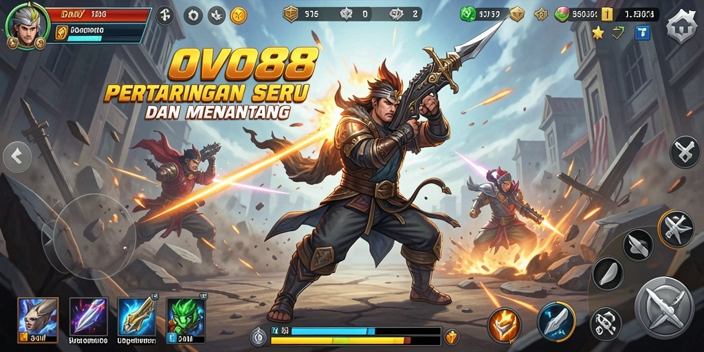 Tampilan seru dalam gameplay Fighting OVO88 yang penuh aksi.
