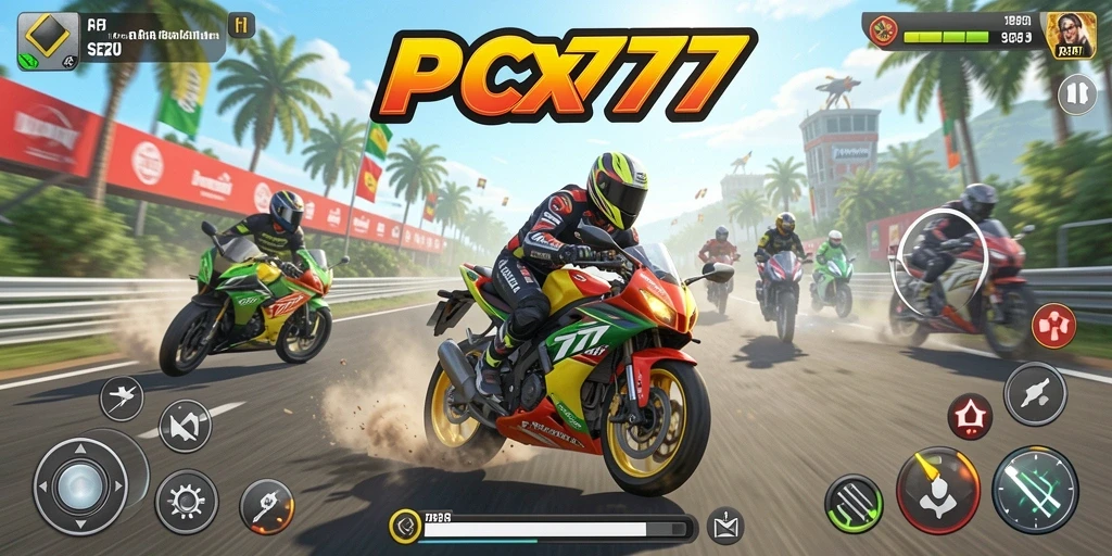 Gameplay seru dengan balapan motor di <strong>PCX777</strong> yang mendebarkan.