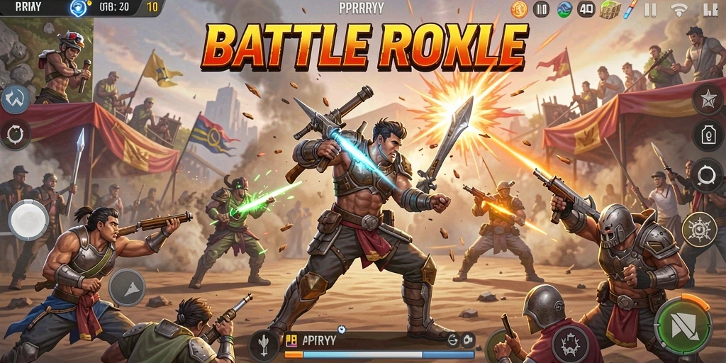 Tampilan utama gameplay PPRRYY yang mendebarkan dalam Battle Royale.