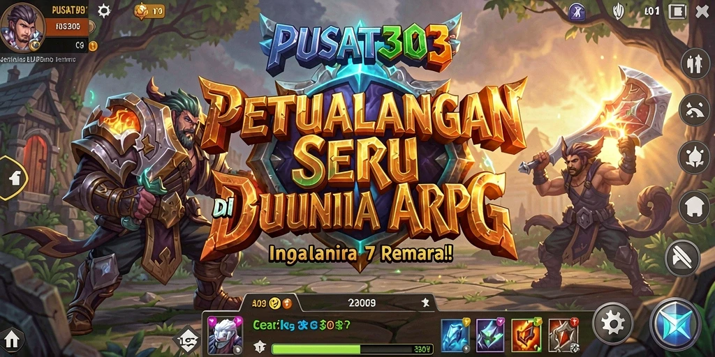 Tangkapan layar PUSAT303 menampilkan pertarungan epik karakter dalam dunia ARPG.