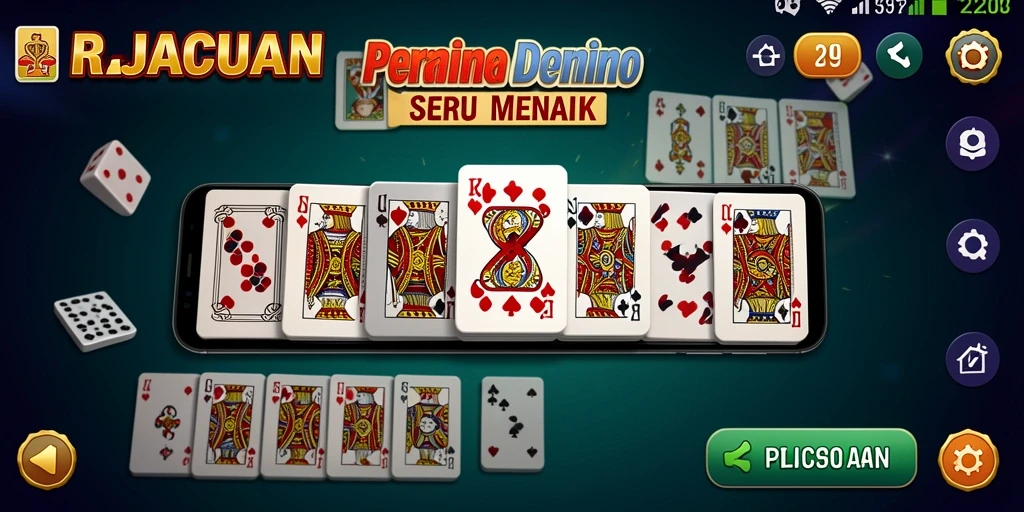 Screenshot gameplay RAJACUAN menampilkan keseruan permainan Domino.