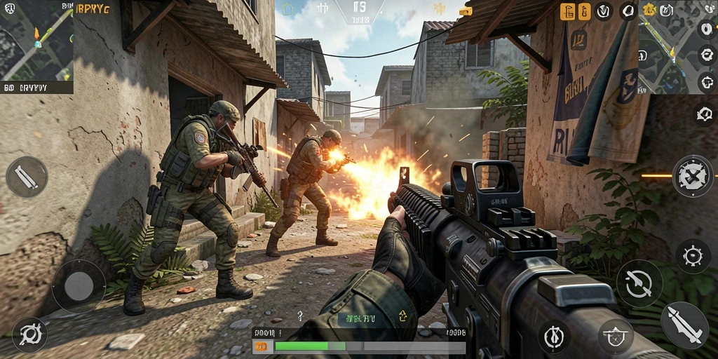 Screenshot RPYYY menampilkan aksi seru dalam gameplay FPS.