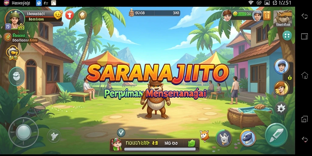Tampilan gameplay SARANAJITU yang menyenangkan dan menenangkan.