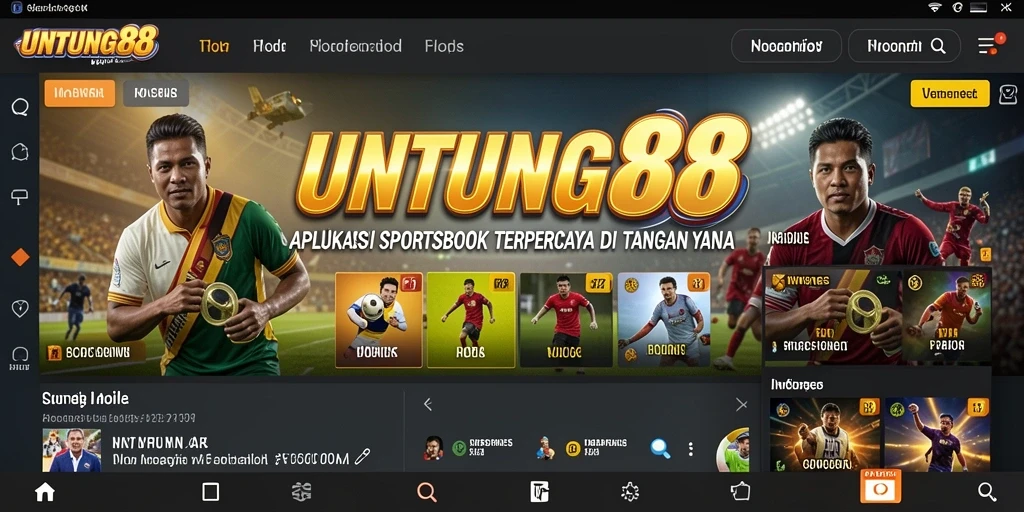 Tampilan utama UNTUNG88 menunjukkan opsi taruhan olahraga yang beragam.