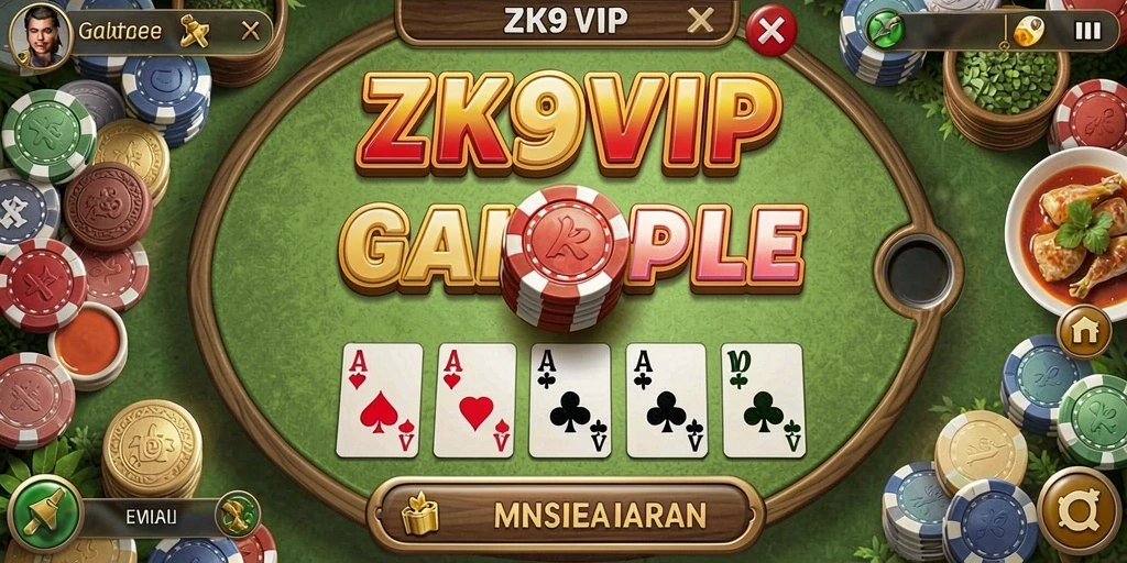 Screenshot gameplay ZK9VIP yang menampilkan suasana seru bermain Gaple.